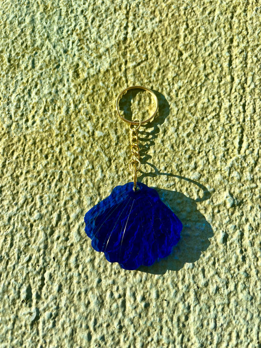 Porte-clé coquillage - bleu