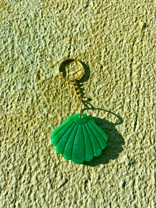 Porte-clé coquillage - vert