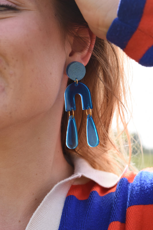 Boucles CALYPSO gouttes - bleu