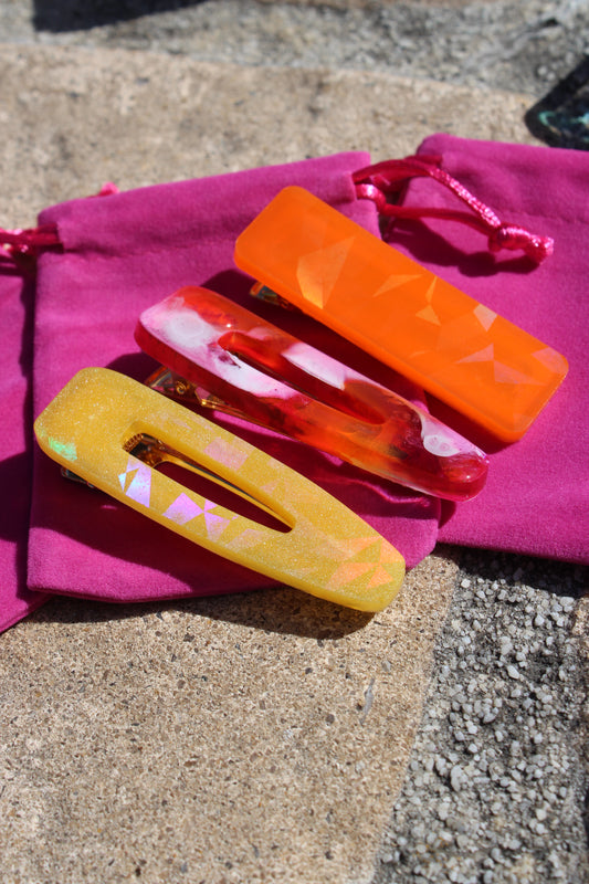 Pack 3 barrettes - orange