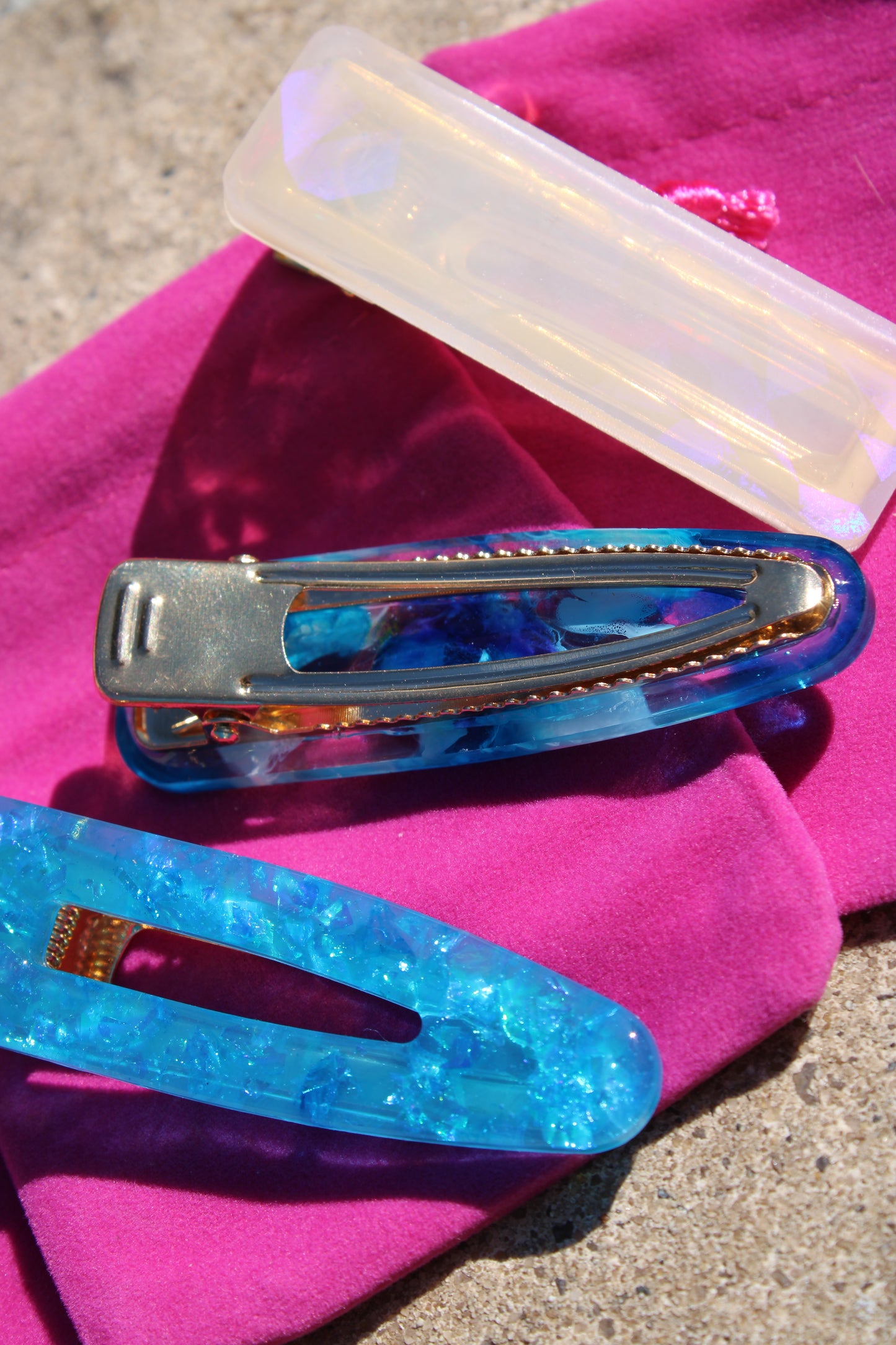 Pack 3 barrettes - bleu