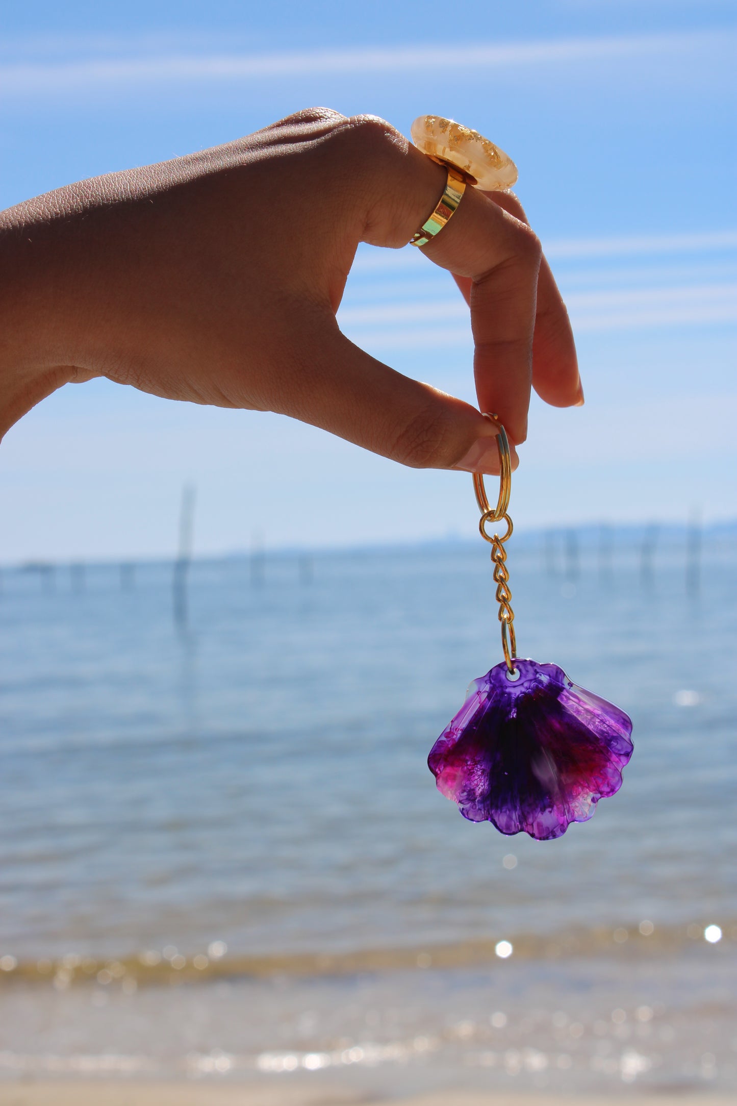 Porte-clé coquillage - Mélange de couleurs