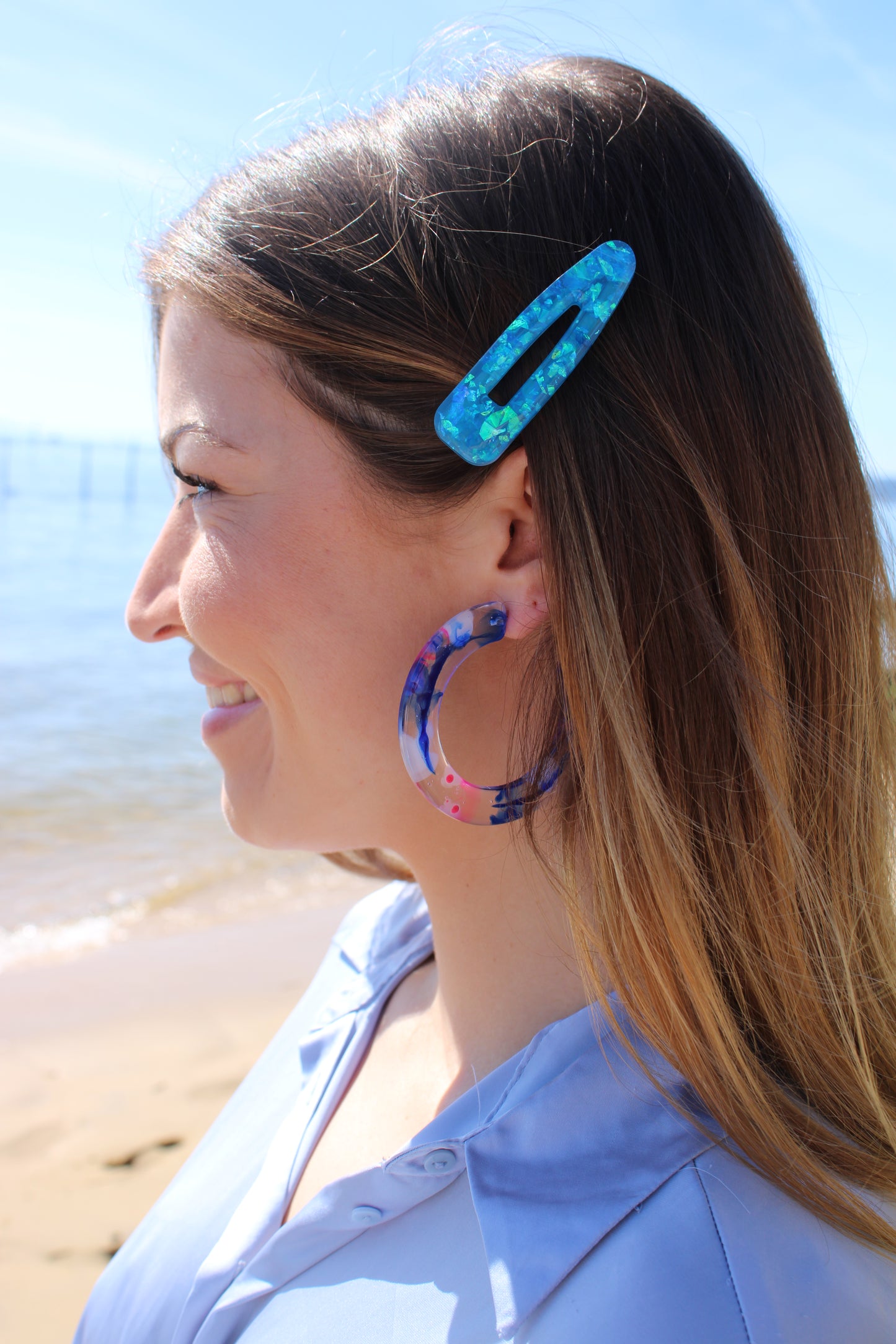 Pack 3 barrettes - bleu